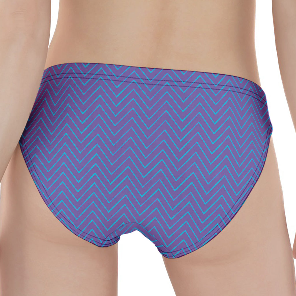 Blue And Purple Zigzag Pattern Print Women's Panties