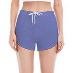 Blue And Purple Zigzag Pattern Print Women's Split Running Shorts
