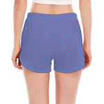 Blue And Purple Zigzag Pattern Print Women's Split Running Shorts
