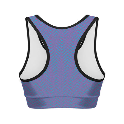 Blue And Purple Zigzag Pattern Print Women's Sports Bra