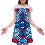 Blue And Red Aztec Pattern Print Adjustable Apron