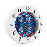 Blue And Red Aztec Pattern Print Alarm Clock