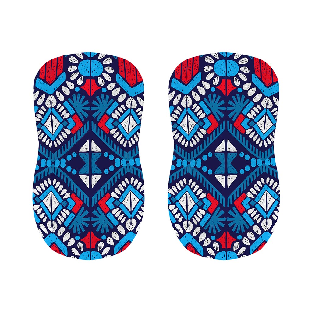 Blue And Red Aztec Pattern Print Bar Stool Covers