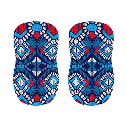 Blue And Red Aztec Pattern Print Bar Stool Covers