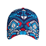 Blue And Red Aztec Pattern Print Baseball Cap