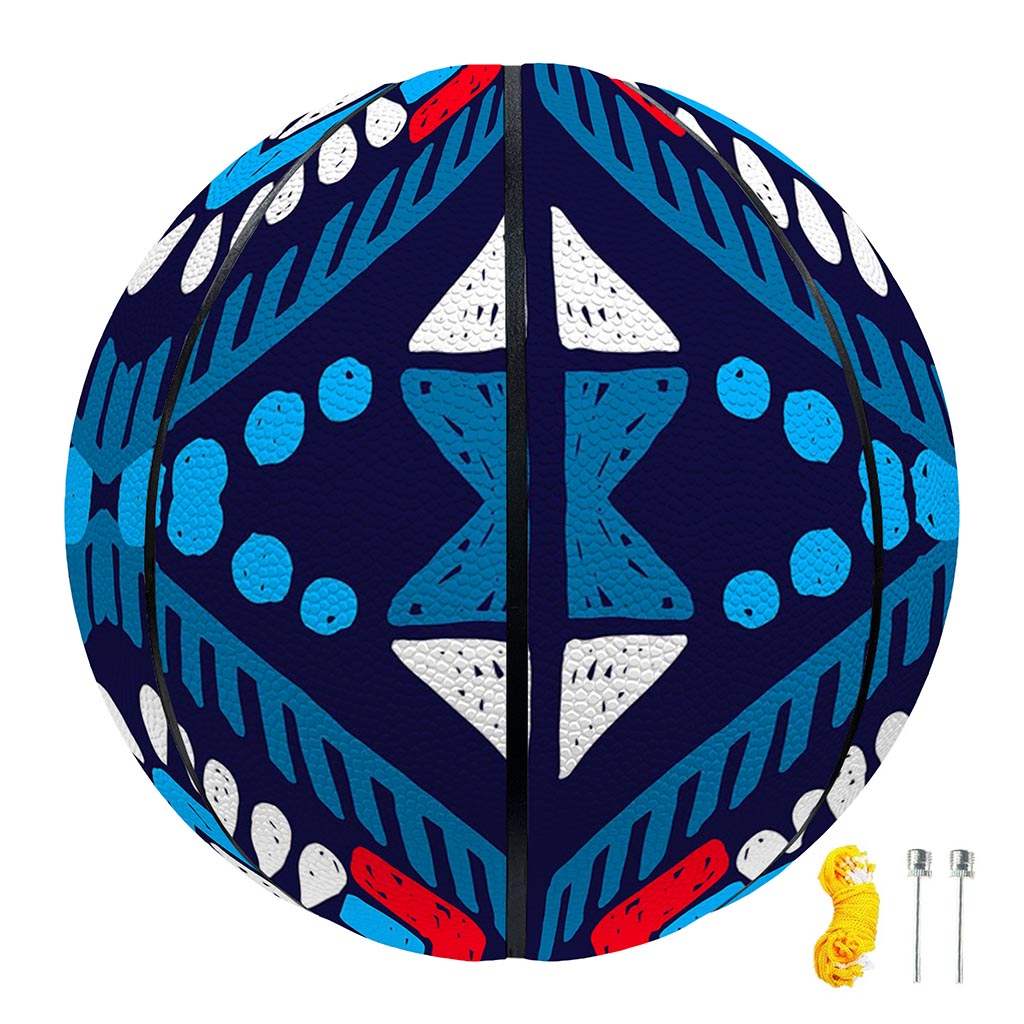 Blue And Red Aztec Pattern Print Basketball