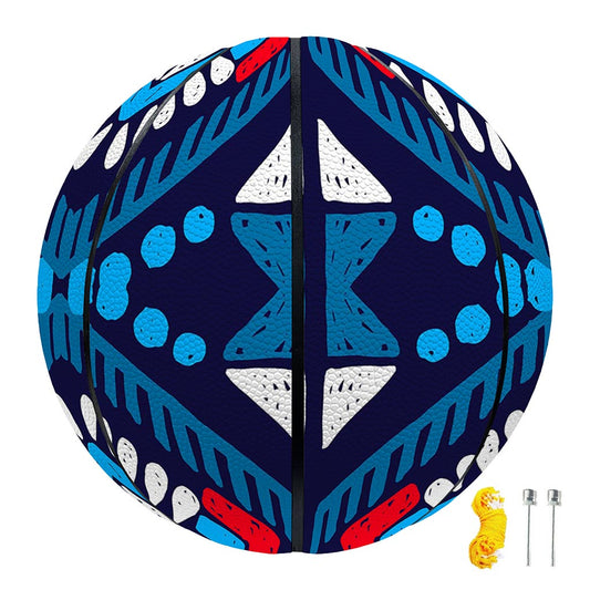 Blue And Red Aztec Pattern Print Basketball