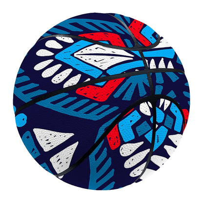 Blue And Red Aztec Pattern Print Basketball