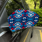 Blue And Red Aztec Pattern Print Car Side Mirror Covers