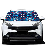 Blue And Red Aztec Pattern Print Car Windshield Snow Cover