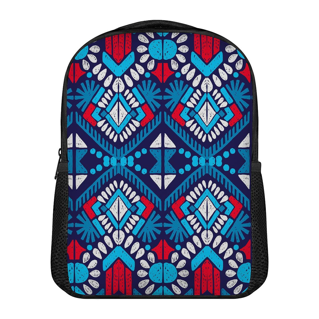 Blue And Red Aztec Pattern Print Casual Backpack