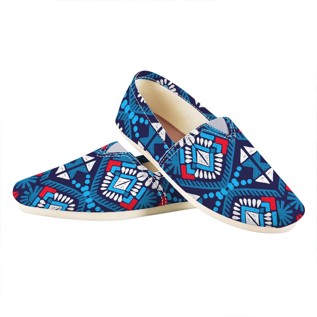 Blue And Red Aztec Pattern Print Casual Shoes