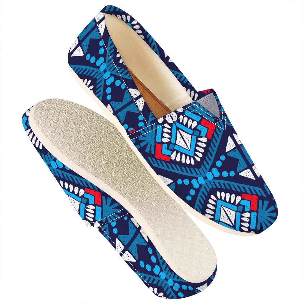 Blue And Red Aztec Pattern Print Casual Shoes