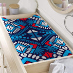 Blue And Red Aztec Pattern Print Changing Pad Cover