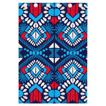 Blue And Red Aztec Pattern Print Curtain