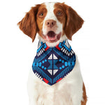 Blue And Red Aztec Pattern Print Dog Bandana