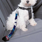 Blue And Red Aztec Pattern Print Dog Seat Belt