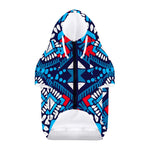 Blue And Red Aztec Pattern Print Dog Zip Up Hoodie