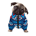 Blue And Red Aztec Pattern Print Dog Zip Up Jacket
