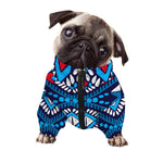 Blue And Red Aztec Pattern Print Dog Zip Up Jacket