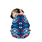 Blue And Red Aztec Pattern Print Dog Zip Up Jacket