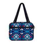 Blue And Red Aztec Pattern Print Double Strap Bible Bag