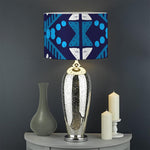 Blue And Red Aztec Pattern Print Drum Lamp Shade