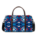 Blue And Red Aztec Pattern Print Duffle Bag