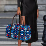 Blue And Red Aztec Pattern Print Duffle Bag