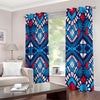 Blue And Red Aztec Pattern Print Extra Wide Grommet Curtains