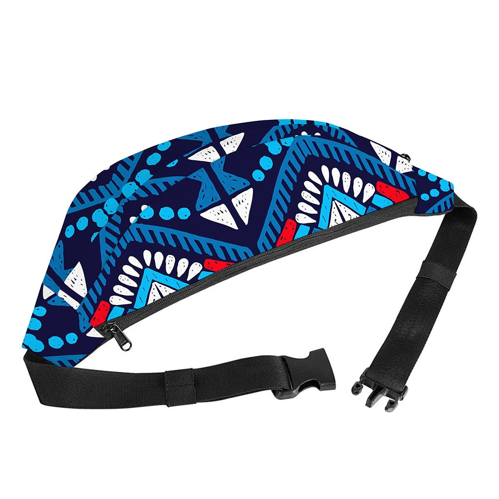 Blue And Red Aztec Pattern Print Fanny Pack
