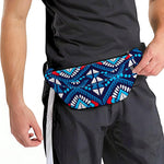 Blue And Red Aztec Pattern Print Fanny Pack