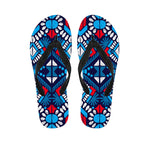 Blue And Red Aztec Pattern Print Flip Flops