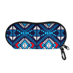 Blue And Red Aztec Pattern Print Glasses Case