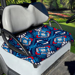 Blue And Red Aztec Pattern Print Golf Cart Seat Cover