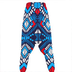 Blue And Red Aztec Pattern Print Hammer Pants