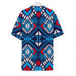 Blue And Red Aztec Pattern Print Hawaiian Shirt