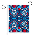 Blue And Red Aztec Pattern Print House Flag