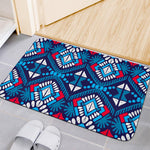 Blue And Red Aztec Pattern Print Indoor Door Mat