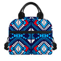 Blue And Red Aztec Pattern Print Insulated Lunch Bag
