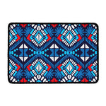 Blue And Red Aztec Pattern Print Kitchen Mat