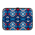 Blue And Red Aztec Pattern Print Laptop Sleeve