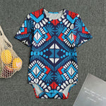 Blue And Red Aztec Pattern Print Men's Bodysuit