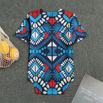 Blue And Red Aztec Pattern Print Men's Bodysuit