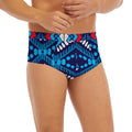 Blue And Red Aztec Pattern Print Men's Briefs