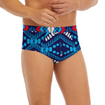 Blue And Red Aztec Pattern Print Men's Briefs