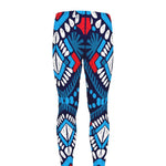 Blue And Red Aztec Pattern Print Men's leggings