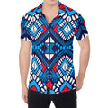 Blue And Red Aztec Pattern Print Men's Shirt