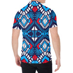 Blue And Red Aztec Pattern Print Men's Shirt