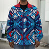 Blue And Red Aztec Pattern Print Men's Shirt Jacket